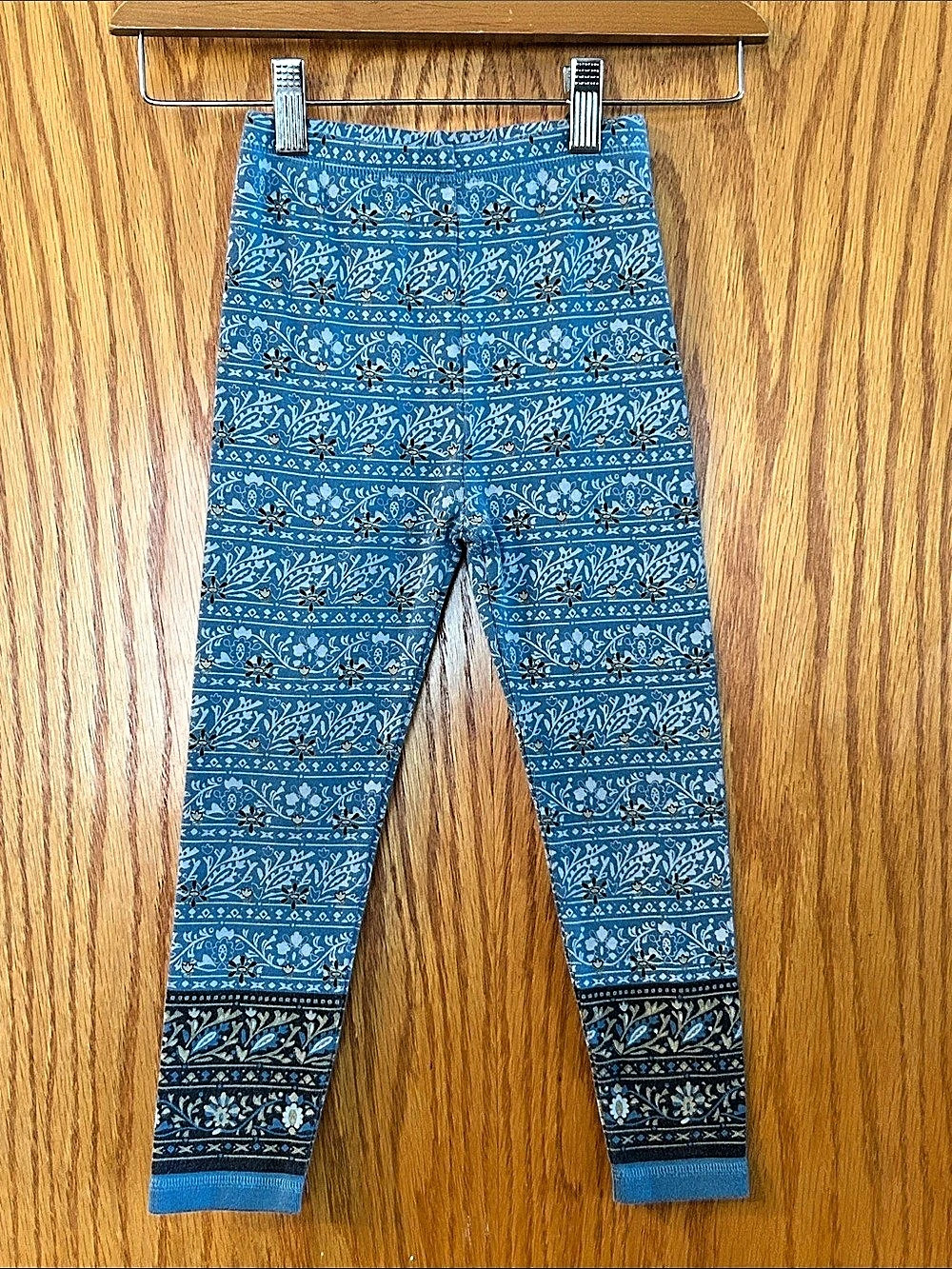 Vintage Gymboree Floral Leggings in Blue Size Medium 4